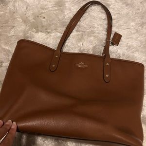Classic tan Coach tote